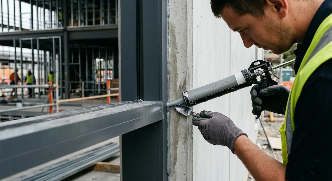 Substrate primed where the manufacturer requires it, then sealant gunned and tooled in one pass to — Rockford, IL